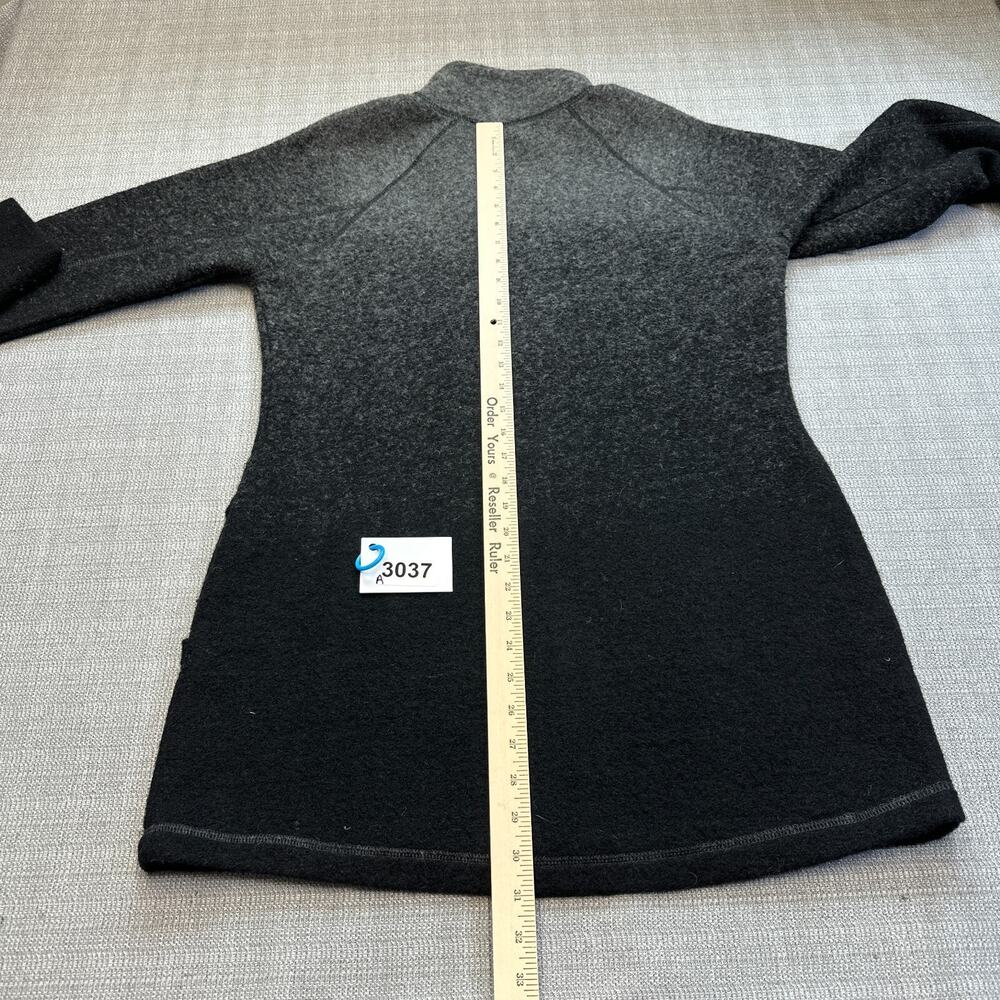 Ombré Wool Blend Zip Jacket Black Gray‎ Large Outdoor Cozy Layer Akini - Picture 6 of 8